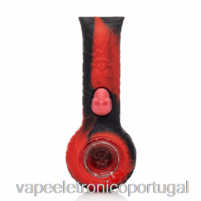 Vape Eletronico Stratus Silicone Caveira Tubo De Mão Carmesim (preto / Vermelho)